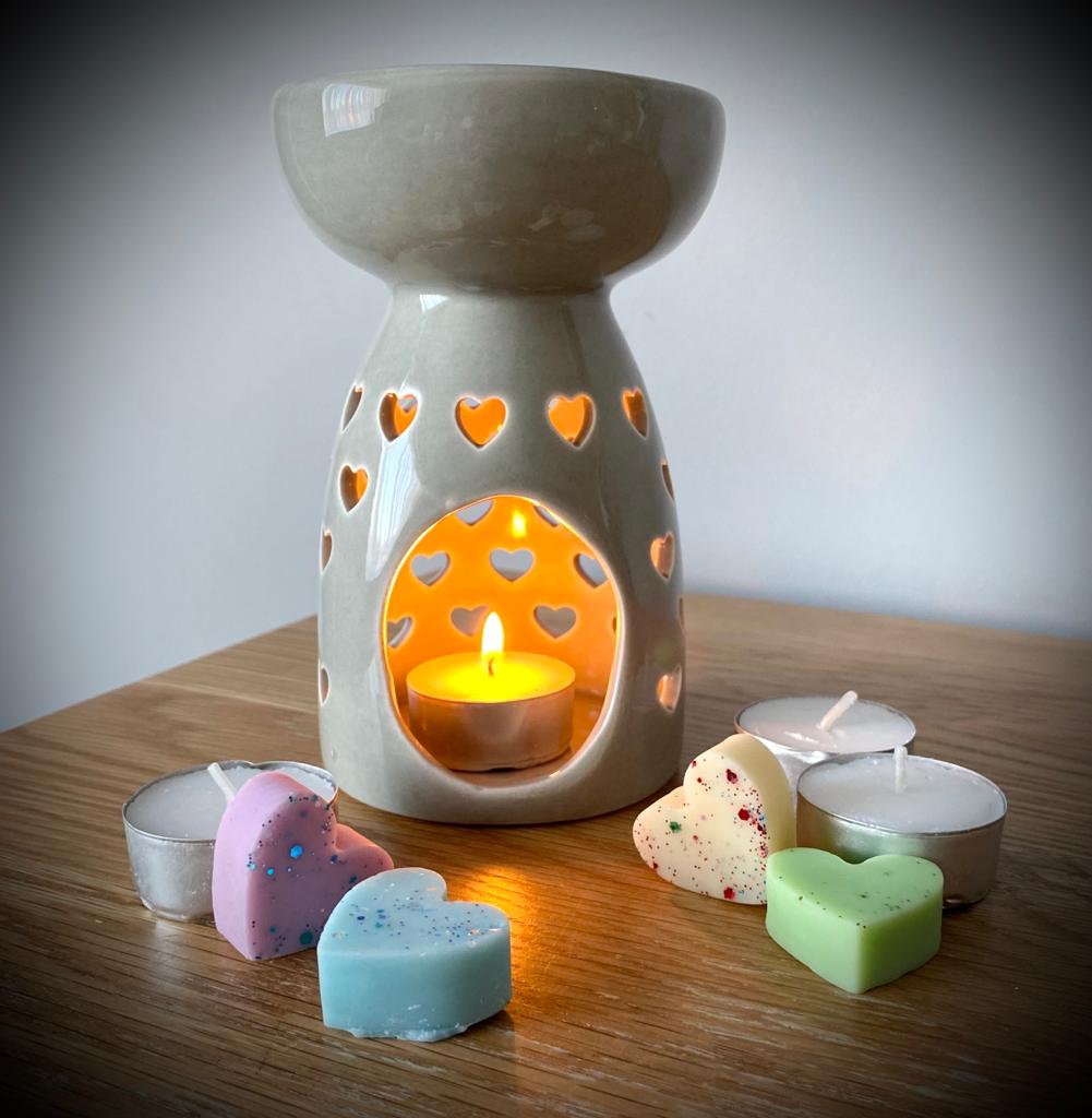 Heart Grey Wax Burner