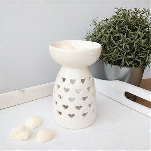 Heart White Wax Burner